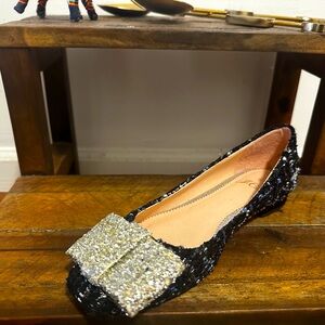 J Crew New Sally Ballet in Tweed Size 6